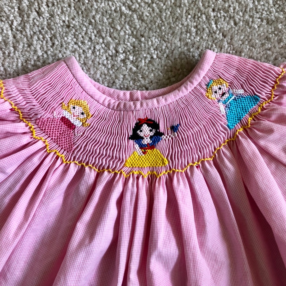 Stitched and Smocked Pink Disney Princess Dress